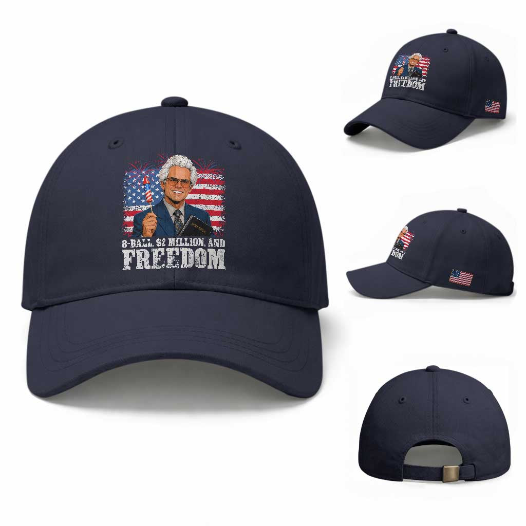 8 Ball 2 Million Dollars And Freedom Baseball Cap Billy Meme Baby 4th of July