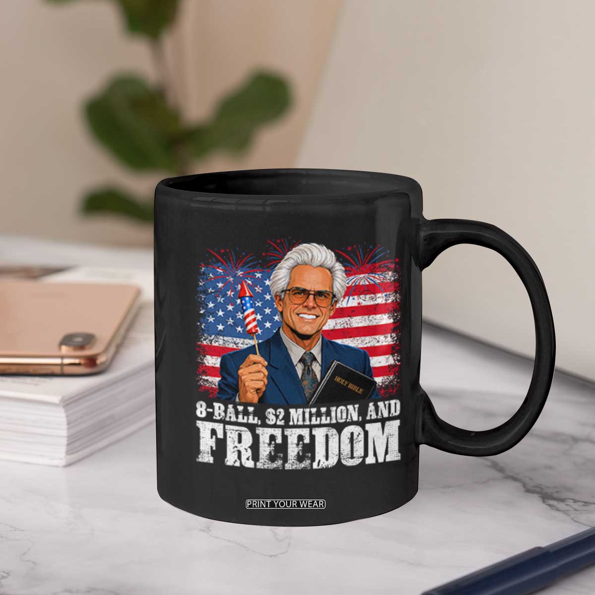 8 Ball 2 Million Dollars And Freedom Coffee Mug Billy Meme Baby 4th of July