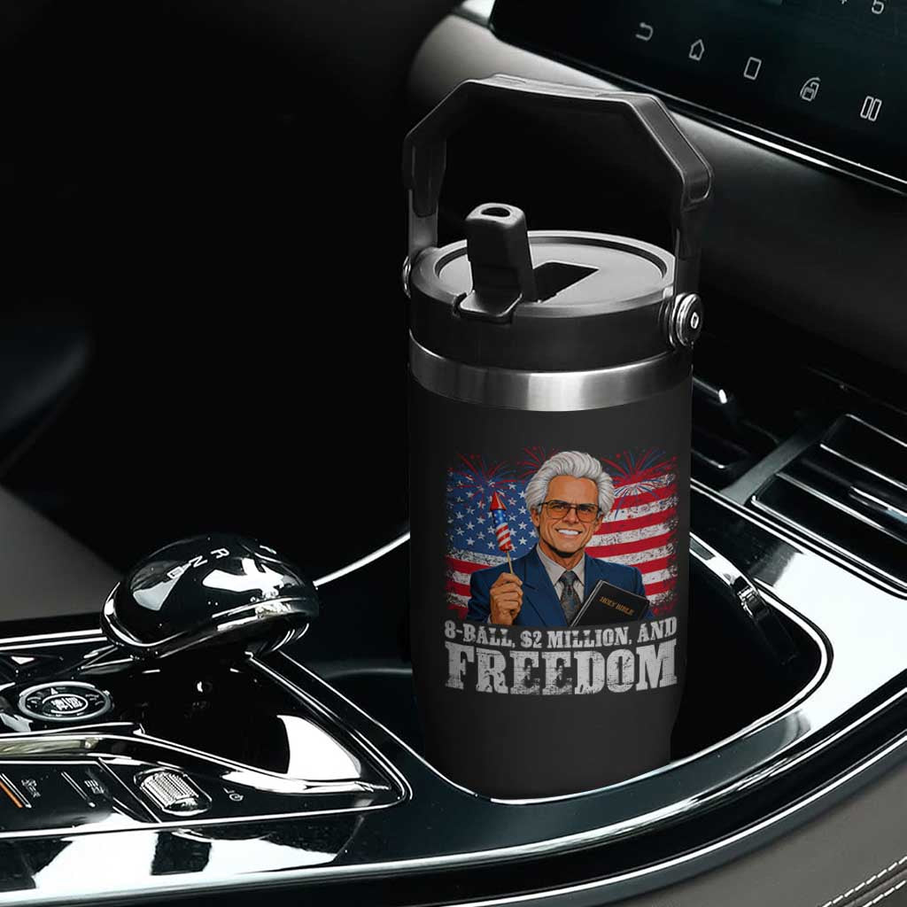 8 Ball 2 Million Dollars And Freedom Flip Straw Tumbler Billy Meme Baby 4th of July