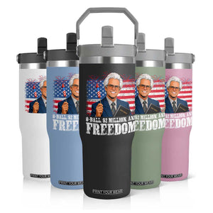 8 Ball 2 Million Dollars And Freedom Flip Straw Tumbler Billy Meme Baby 4th of July