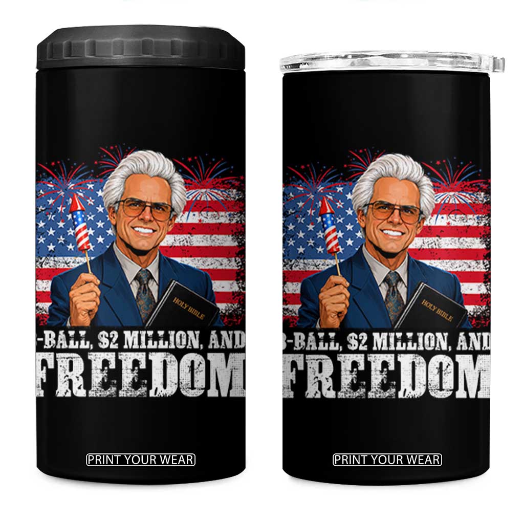 8 Ball 2 Million Dollars And Freedom 4 in 1 Can Cooler Tumbler Billy Meme Baby 4th of July