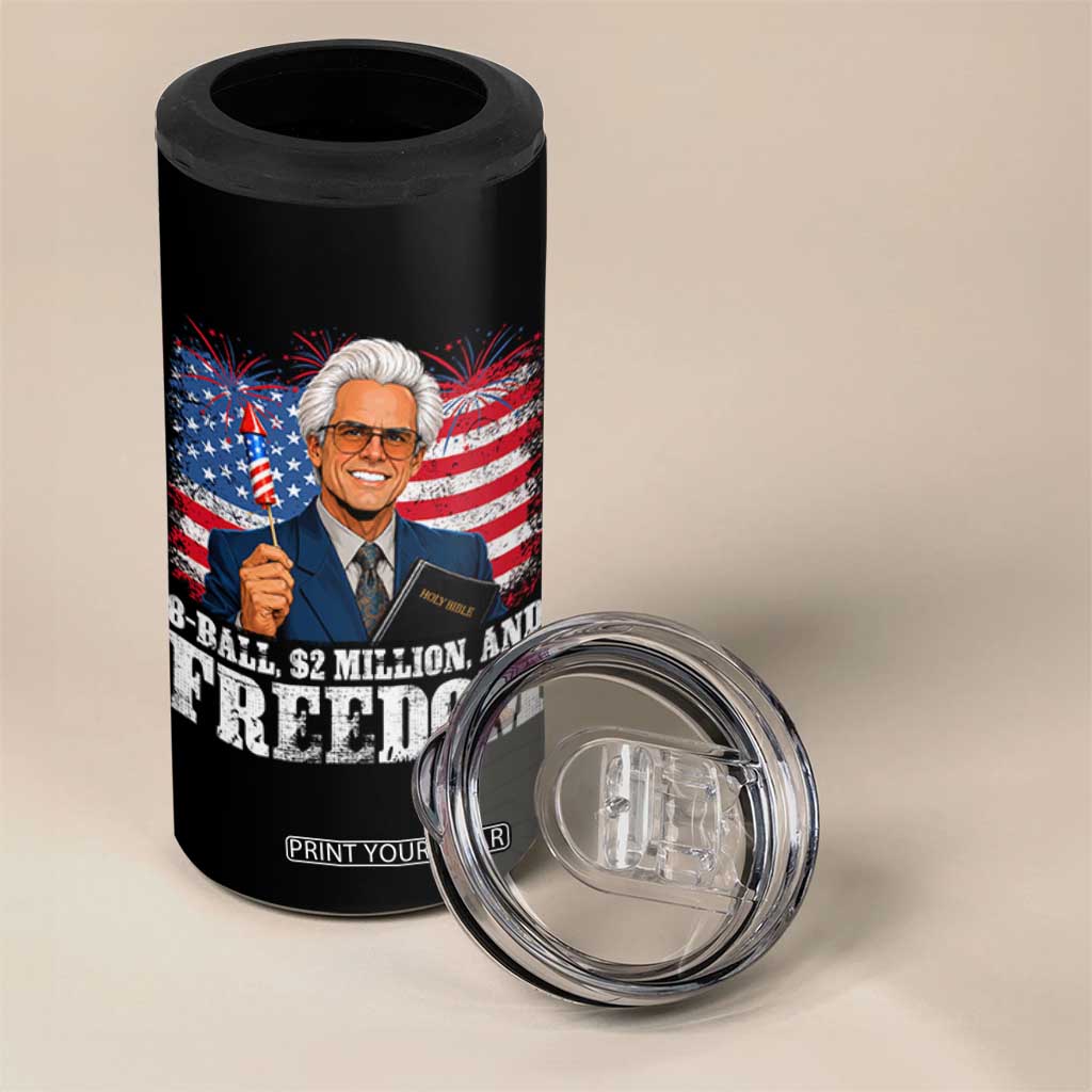 8 Ball 2 Million Dollars And Freedom 4 in 1 Can Cooler Tumbler Billy Meme Baby 4th of July