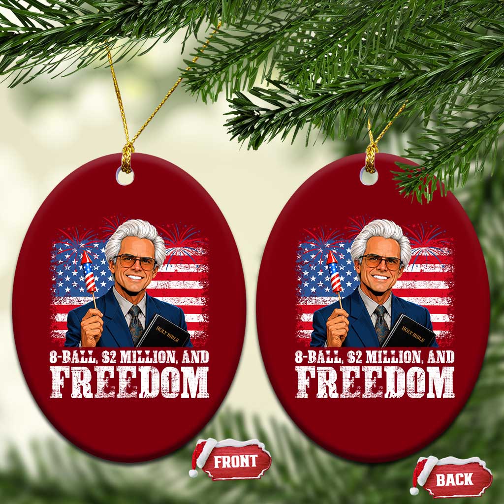 8 Ball 2 Million Dollars And Freedom Ceramic Ornament Billy Meme Baby 4th of July