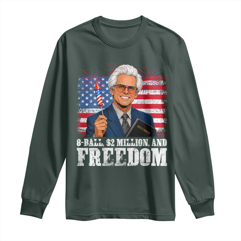 8 Ball 2 Million Dollars And Freedom Long Sleeve Shirt Billy Meme Baby 4th of July