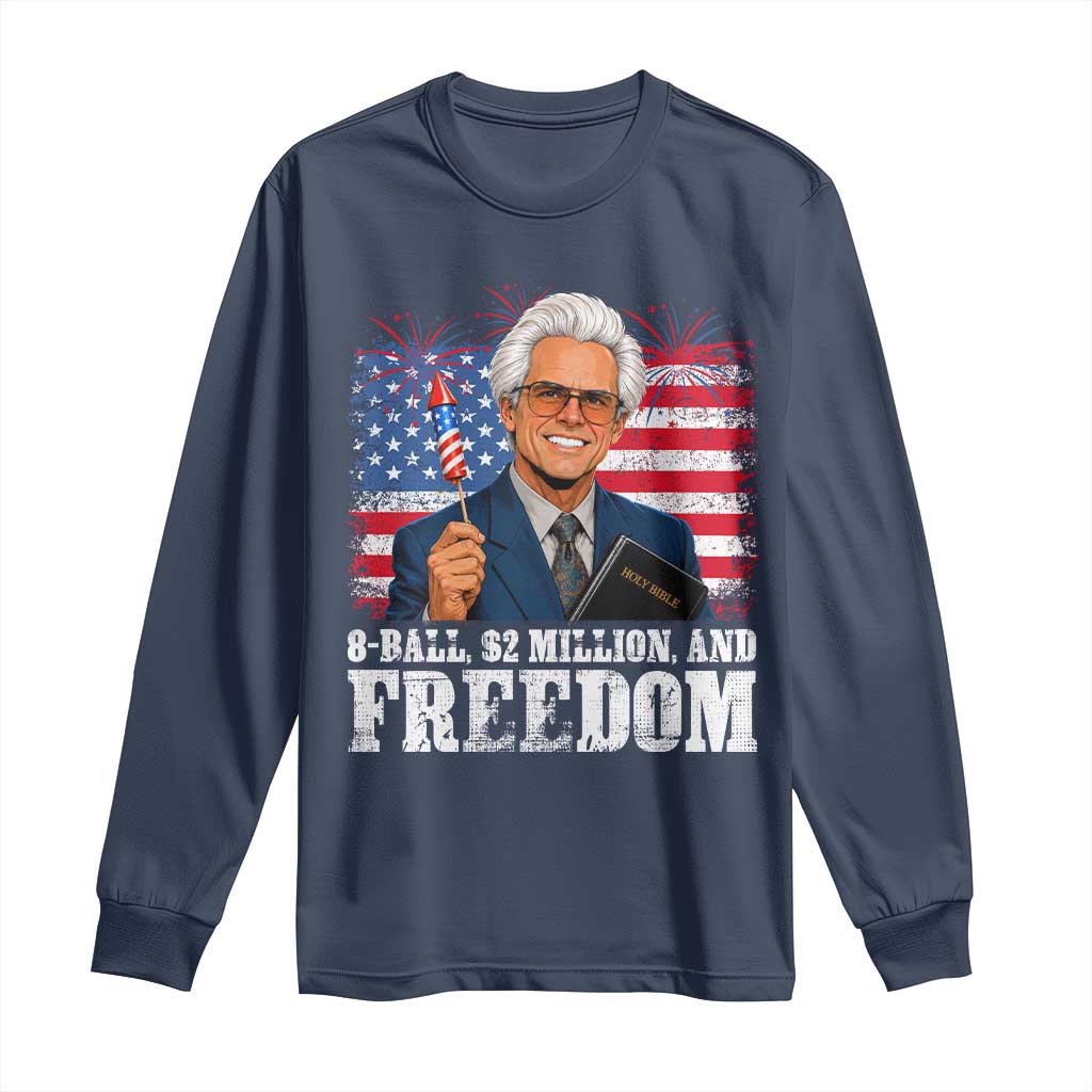 8 Ball 2 Million Dollars And Freedom Long Sleeve Shirt Billy Meme Baby 4th of July
