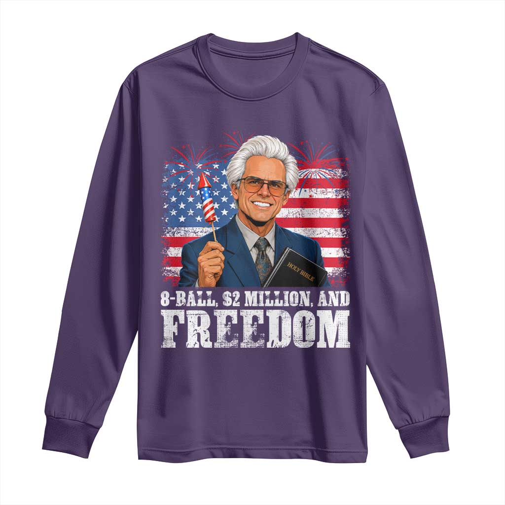 8 Ball 2 Million Dollars And Freedom Long Sleeve Shirt Billy Meme Baby 4th of July