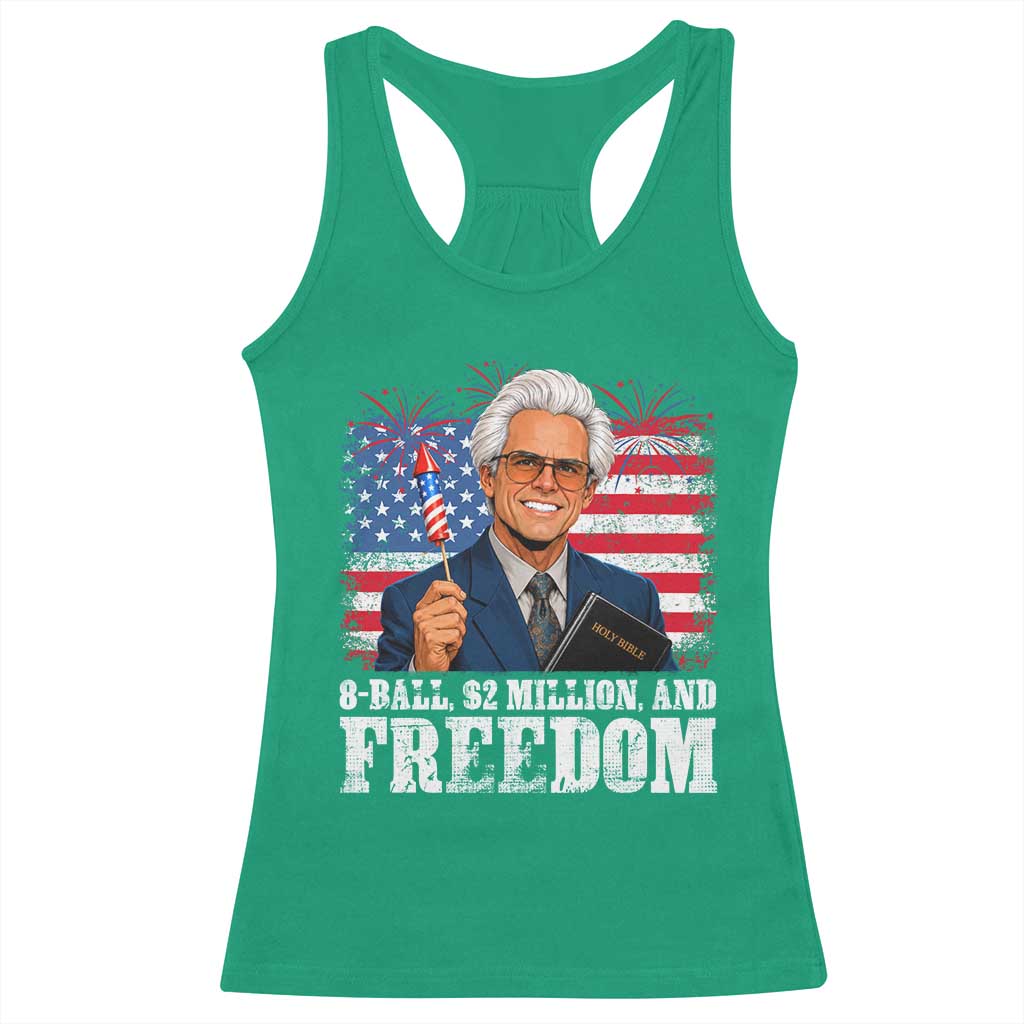 8 Ball 2 Million Dollars And Freedom Racerback Tank Top Billy Meme Baby 4th of July