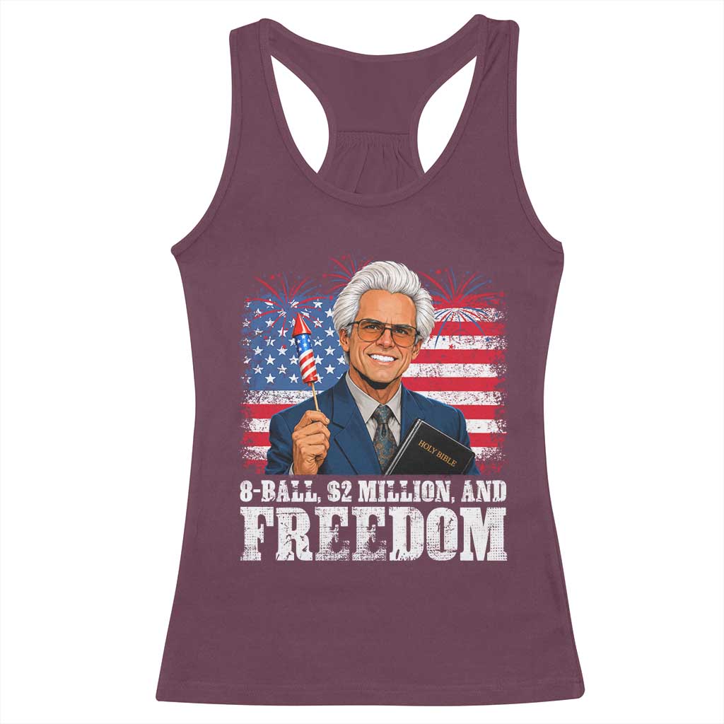 8 Ball 2 Million Dollars And Freedom Racerback Tank Top Billy Meme Baby 4th of July