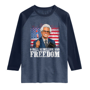 8 Ball 2 Million Dollars And Freedom Raglan Shirt Billy Meme Baby 4th of July