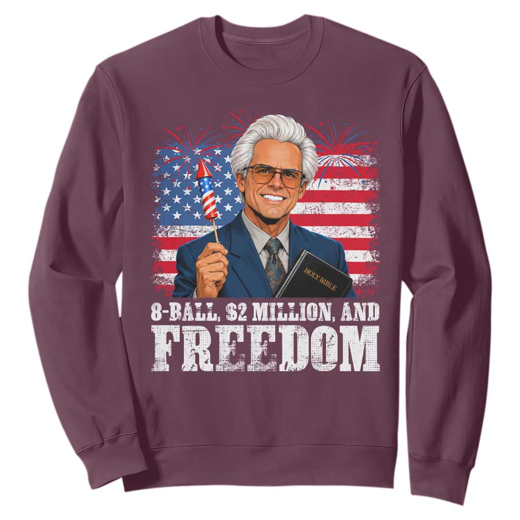 8 Ball 2 Million Dollars And Freedom Sweatshirt Billy Meme Baby 4th of July