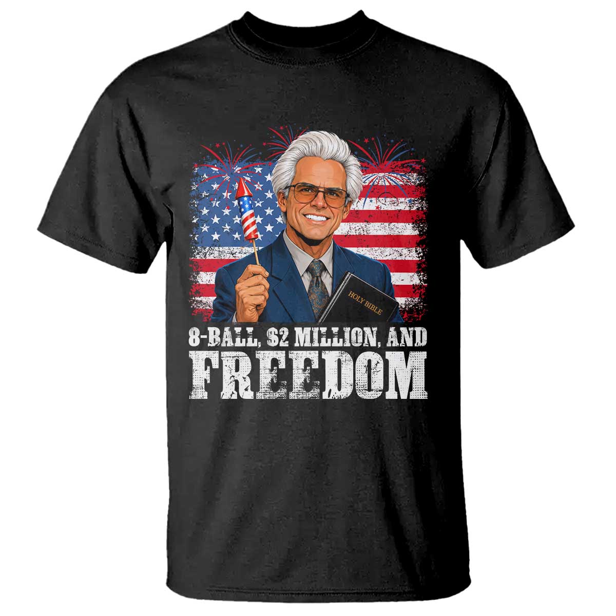 8 Ball 2 Million Dollars And Freedom T Shirt Billy Meme Baby 4th of July