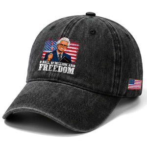 8 Ball 2 Million Dollars And Freedom Washed Cotton Baseball Cap Billy Meme Baby 4th of July