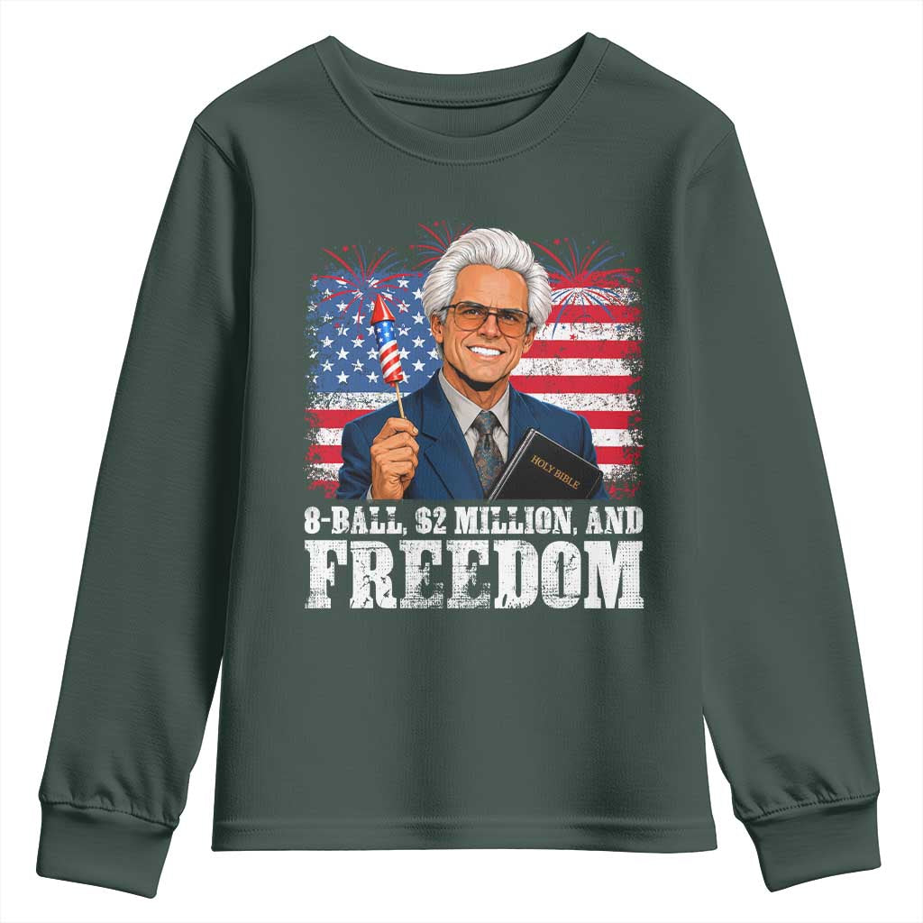 8 Ball 2 Million Dollars And Freedom Youth Sweatshirt Billy Meme Baby 4th of July
