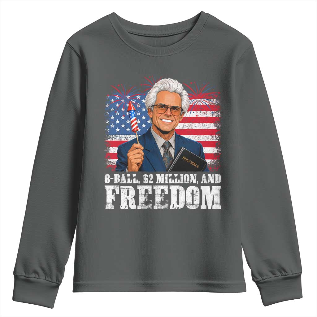 8 Ball 2 Million Dollars And Freedom Youth Sweatshirt Billy Meme Baby 4th of July