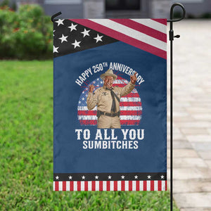 Happy 250th Anniversary To All You Sumbitches Patriotic Garden Flag Funny Smokey 70s Movie The Bandit TS11 Classic Blue Black Print Your Wear