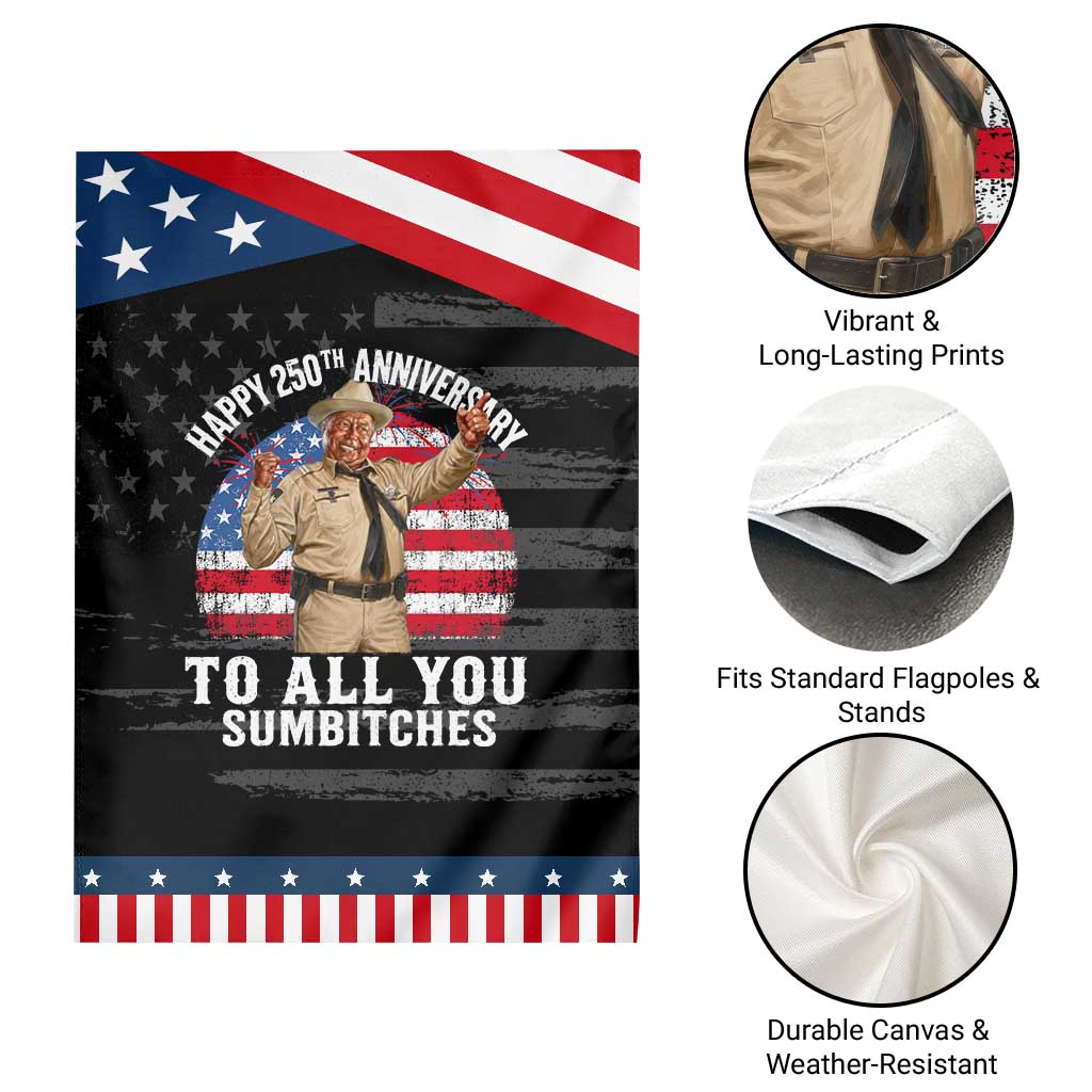 Happy 250th Anniversary To All You Sumbitches Patriotic Garden Flag Funny Smokey 70s Movie The Bandit TS11 Print Your Wear