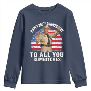 Happy 250th Anniversary To All You Sumbitches Youth Sweatshirt Funny Smokey Patriotic 70s Movie The Bandit