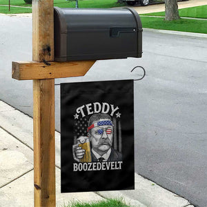 Teddy Boozedevelt Theodore Roosevelt 4th of July Garden Flag Funny Beer Drinking Vintage American Flag