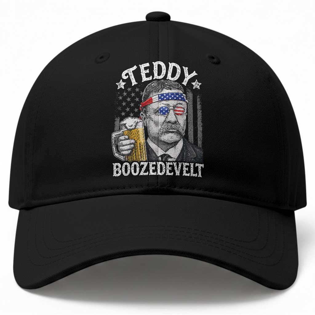 Teddy Boozedevelt Theodore Roosevelt 4th of July Baseball Cap Funny Beer Drinking Vintage American Flag TS11 Print Your Wear