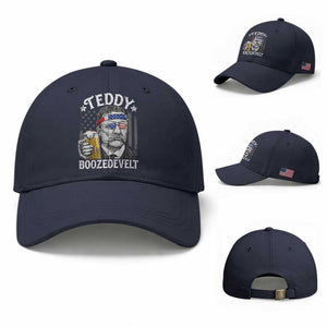 Teddy Boozedevelt Theodore Roosevelt 4th of July Baseball Cap Funny Beer Drinking Vintage American Flag