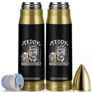 Teddy Boozedevelt Theodore Roosevelt 4th of July Bullet Tumbler Funny Beer Drinking Vintage American Flag
