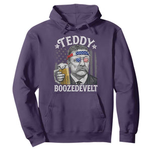 Teddy Boozedevelt Theodore Roosevelt 4th of July Hoodie Funny Beer Drinking Vintage American Flag