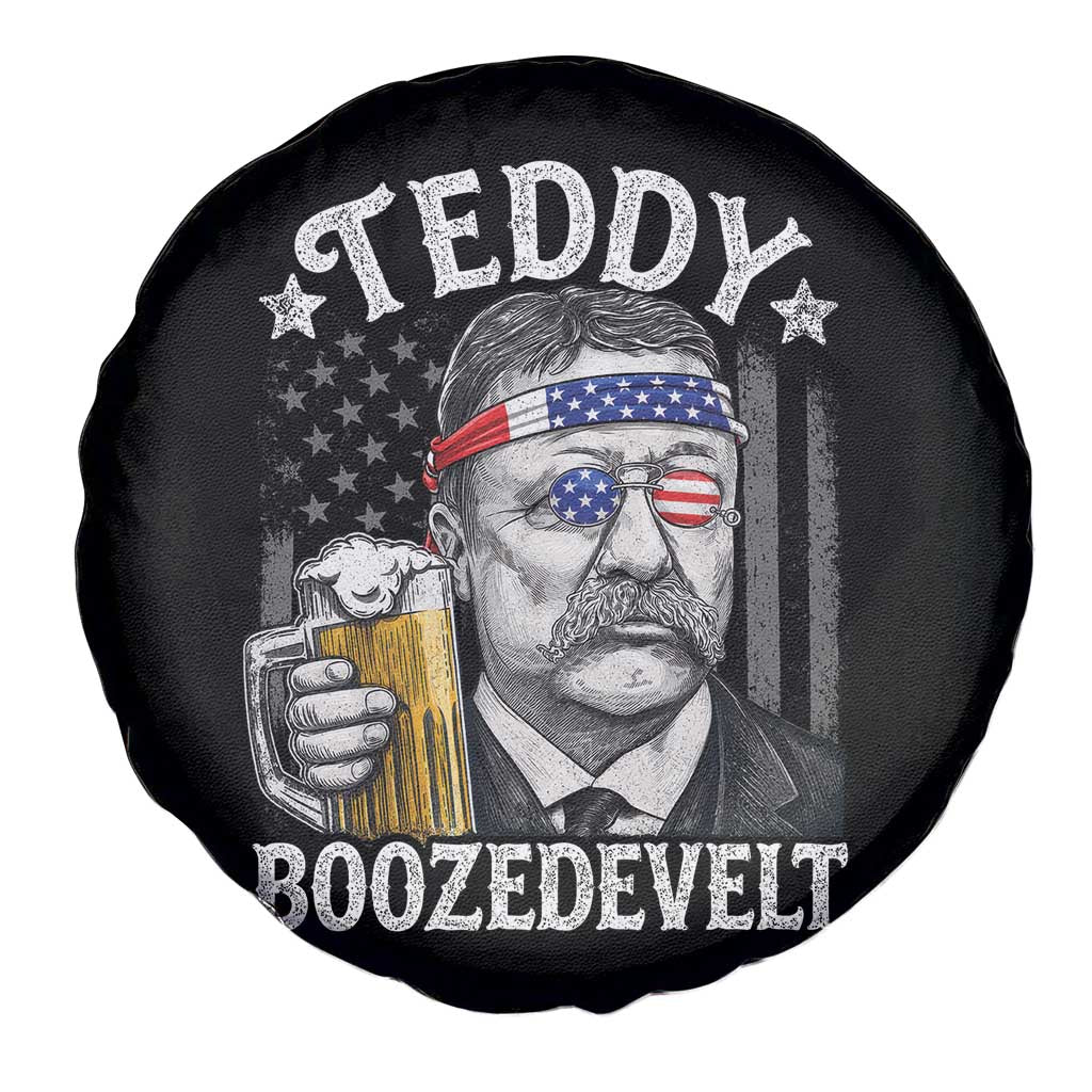 Teddy Boozedevelt Theodore Roosevelt 4th of July Spare Tire Cover Funny Beer Drinking Vintage American Flag