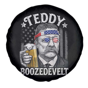 Teddy Boozedevelt Theodore Roosevelt 4th of July Spare Tire Cover Funny Beer Drinking Vintage American Flag