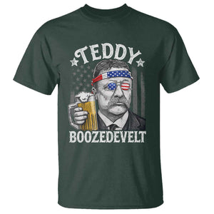 Teddy Boozedevelt Theodore Roosevelt 4th of July T Shirt Funny Beer Drinking Vintage American Flag