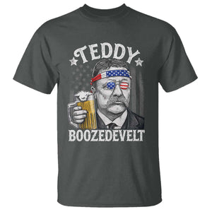 Teddy Boozedevelt Theodore Roosevelt 4th of July T Shirt Funny Beer Drinking Vintage American Flag