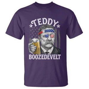 Teddy Boozedevelt Theodore Roosevelt 4th of July T Shirt Funny Beer Drinking Vintage American Flag