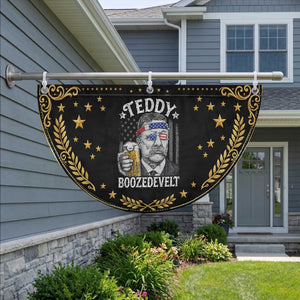 Teddy Boozedevelt Theodore Roosevelt 4th of July Patriotic Fan Flag Funny Beer Drinking Vintage American Flag TS11 2pcs pack Vintage Black Print Your Wear