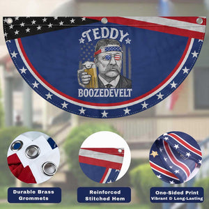 Teddy Boozedevelt Theodore Roosevelt 4th of July Patriotic Fan Flag Funny Beer Drinking Vintage American Flag TS11 Print Your Wear