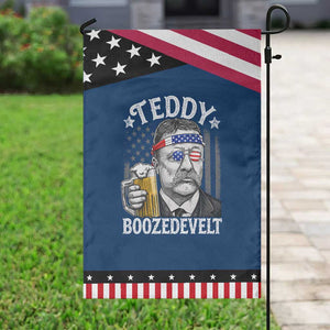 Teddy Boozedevelt Theodore Roosevelt 4th of July Patriotic Garden Flag Funny Beer Drinking Vintage American Flag TS11 Classic Blue Black Print Your Wear