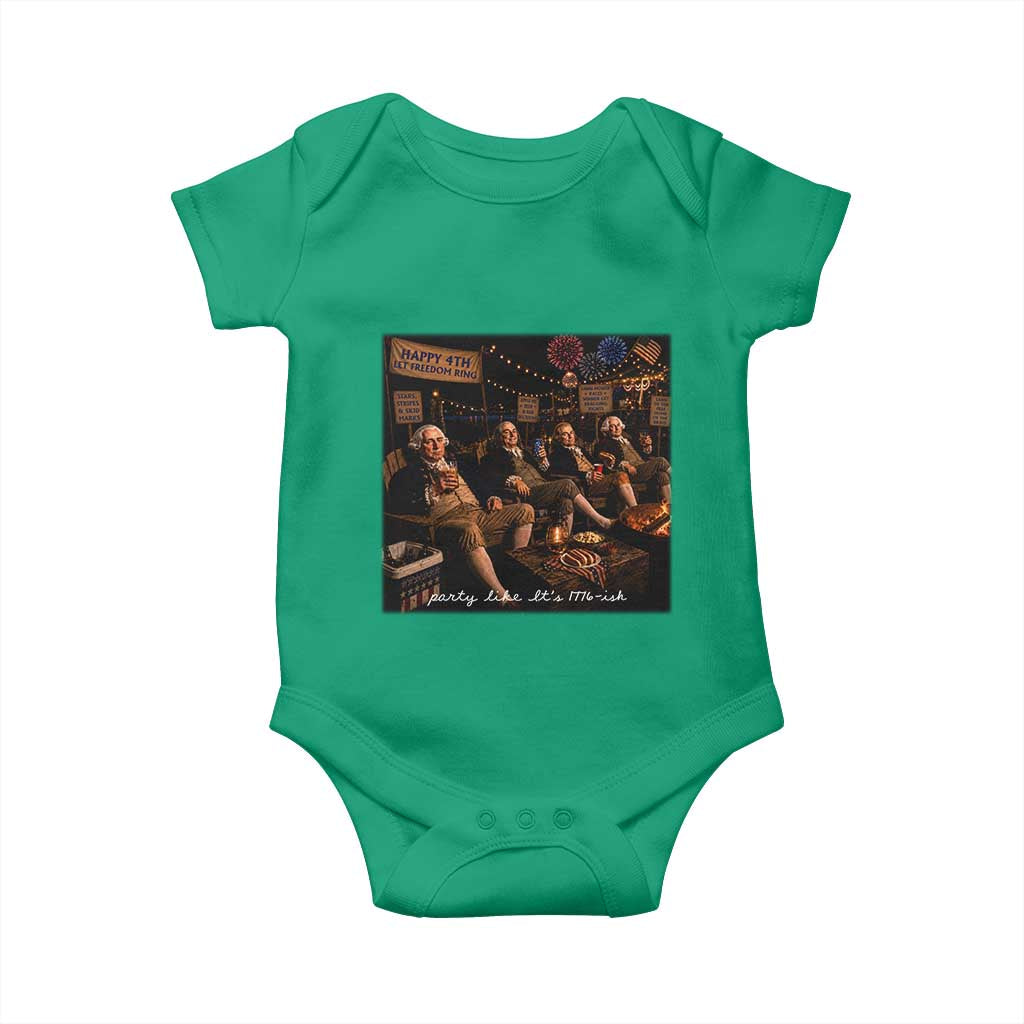Party Like It Is 1776 Founding Father Baby Onesie Funny 4th of July Meme