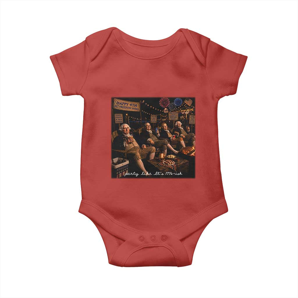 Party Like It Is 1776 Founding Father Baby Onesie Funny 4th of July Meme