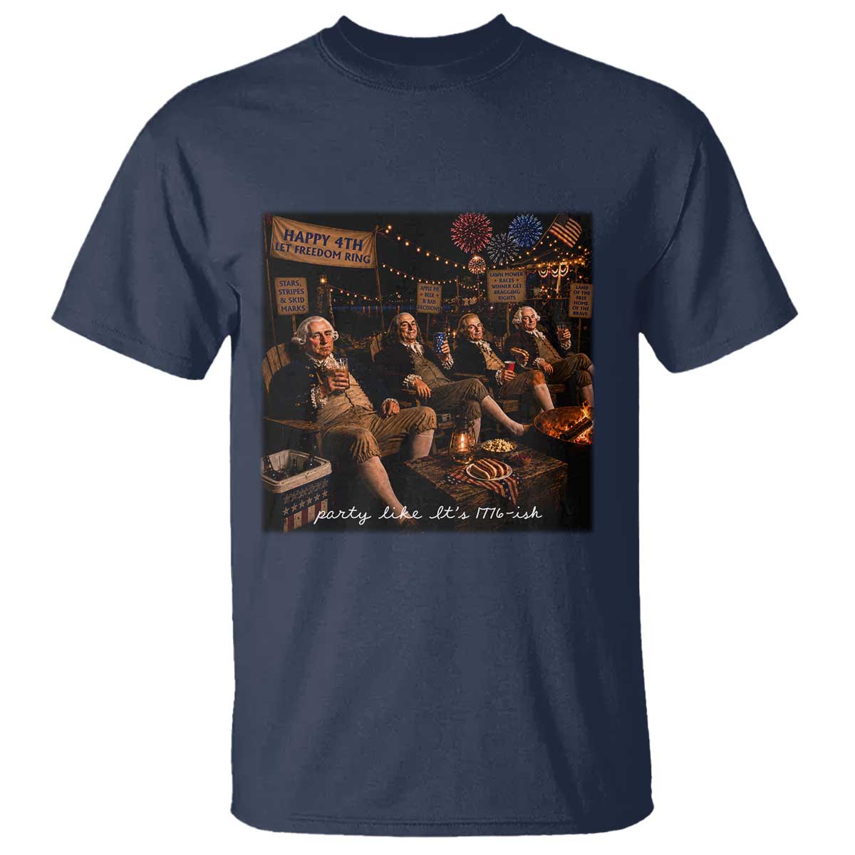 Party Like It Is 1776 Founding Father T Shirt Funny 4th of July Meme