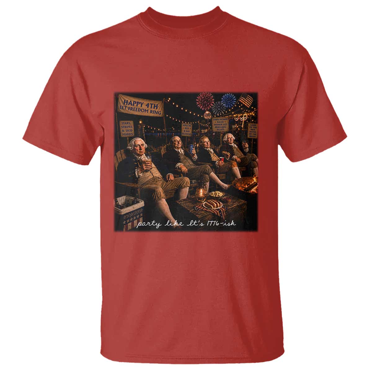 Party Like It Is 1776 Founding Father T Shirt Funny 4th of July Meme