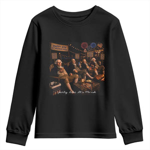 Party Like It Is 1776 Founding Father Youth Sweatshirt Funny 4th of July Meme