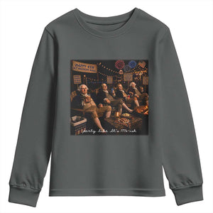 Party Like It Is 1776 Founding Father Youth Sweatshirt Funny 4th of July Meme