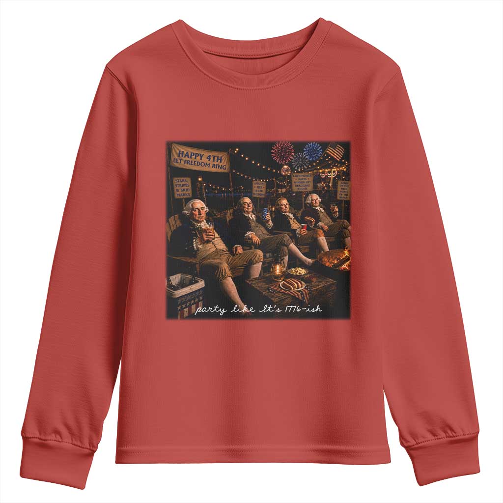 Party Like It Is 1776 Founding Father Youth Sweatshirt Funny 4th of July Meme