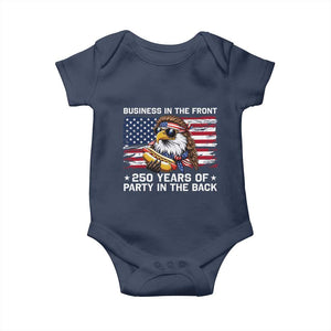 Business In The Front Party In The Back 250th Anniversary USA Baby Onesie Patriotic Eagle Mullet