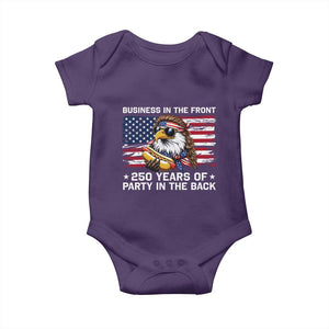 Business In The Front Party In The Back 250th Anniversary USA Baby Onesie Patriotic Eagle Mullet