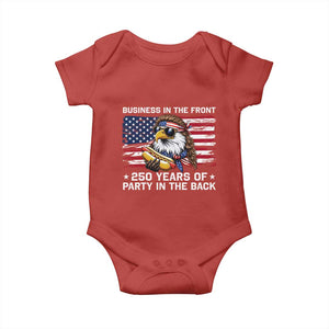 Business In The Front Party In The Back 250th Anniversary USA Baby Onesie Patriotic Eagle Mullet