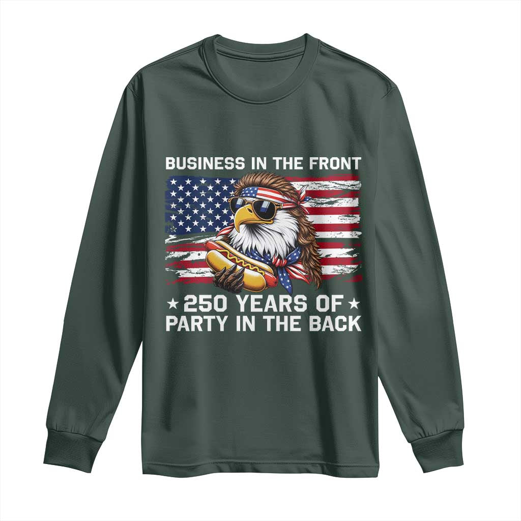 Business In The Front Party In The Back 250th Anniversary USA Long Sleeve Shirt Patriotic Eagle Mullet