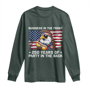 Business In The Front Party In The Back 250th Anniversary USA Long Sleeve Shirt Patriotic Eagle Mullet
