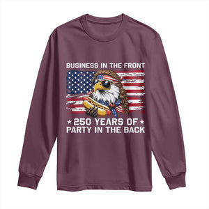 Business In The Front Party In The Back 250th Anniversary USA Long Sleeve Shirt Patriotic Eagle Mullet