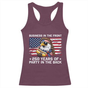 Business In The Front Party In The Back 250th Anniversary USA Racerback Tank Top Patriotic Eagle Mullet
