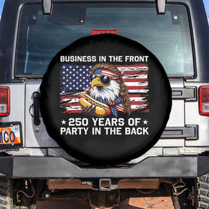 Business In The Front Party In The Back 250th Anniversary USA Spare Tire Cover Patriotic Eagle Mullet
