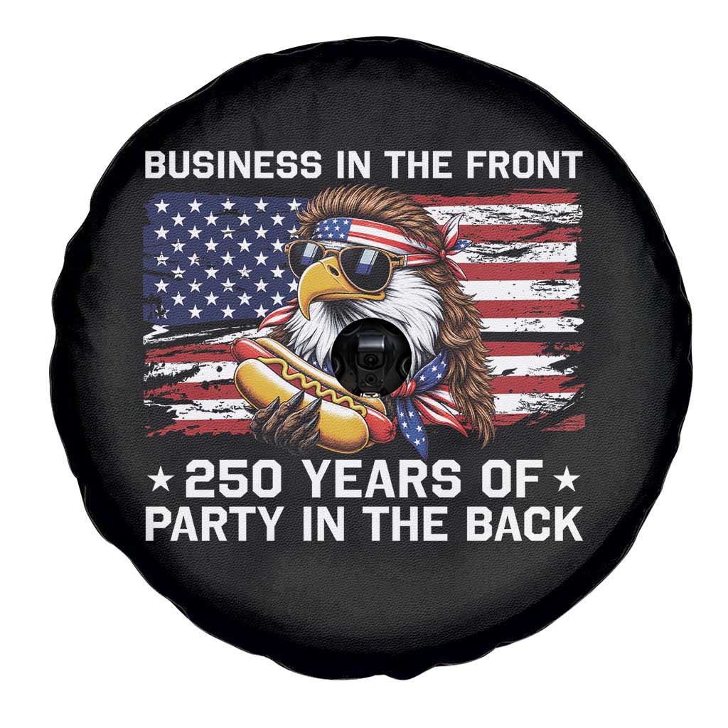 Business In The Front Party In The Back 250th Anniversary USA Spare Tire Cover Patriotic Eagle Mullet